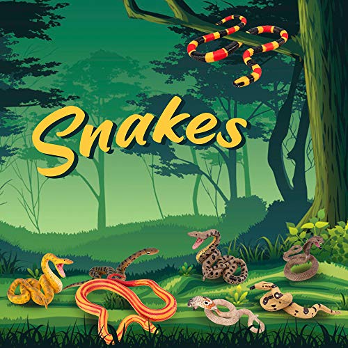 image for Toymany 8PCS Snake Figures Safari Animal Figurines, Realistic Jungle A