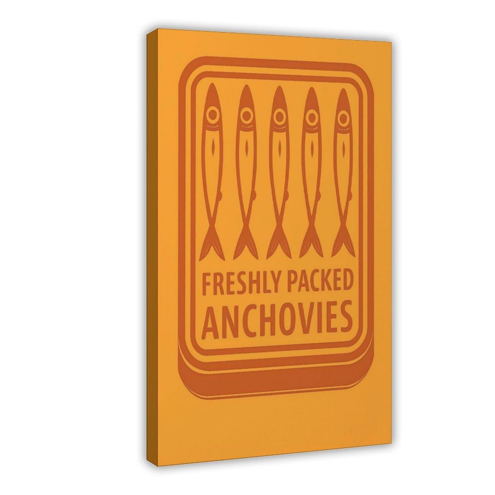 Poster anchois orange rétro sur toile de qualité supérieure pour bureau - 8