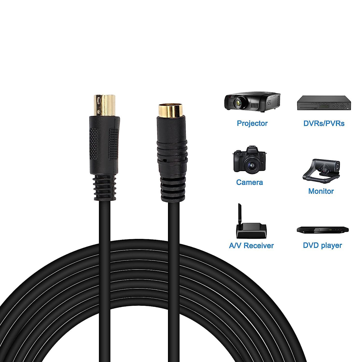 0.5 m Cable S-video para TV, Vcr, Dvd, videocámaras, tarjetas de vídeo 0.5 m Cable S-video para TV, Vcr, Dvd, videocámaras, tarjetas de vídeo