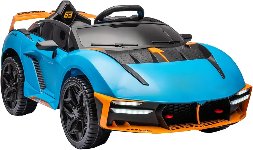 Bang Toys - Carrinho Elétrico Infantil Nitro SX 12V - Licenciado, com Luzes de LED, Sons, Entrada USB/MP3, Bluetooth, Portas que Abrem e Controle Remoto - Suporta até 30kg - Cor Azul