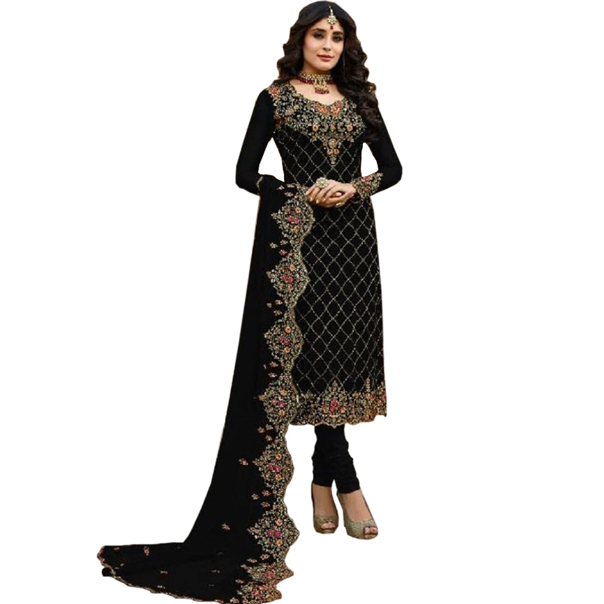 stylishfashionIndian Wedding Wear Trouser Pant with Dupatta Suits Pakistani Designer Shalwar Kameez Dresses
