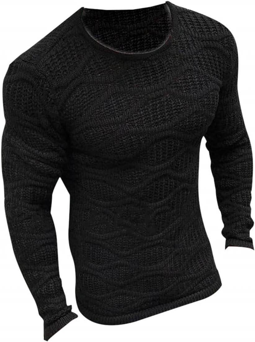 Amazon | 【Mサイズ】TBC-120黒 ニット調 ロンT 長袖Tシャツ ブラック