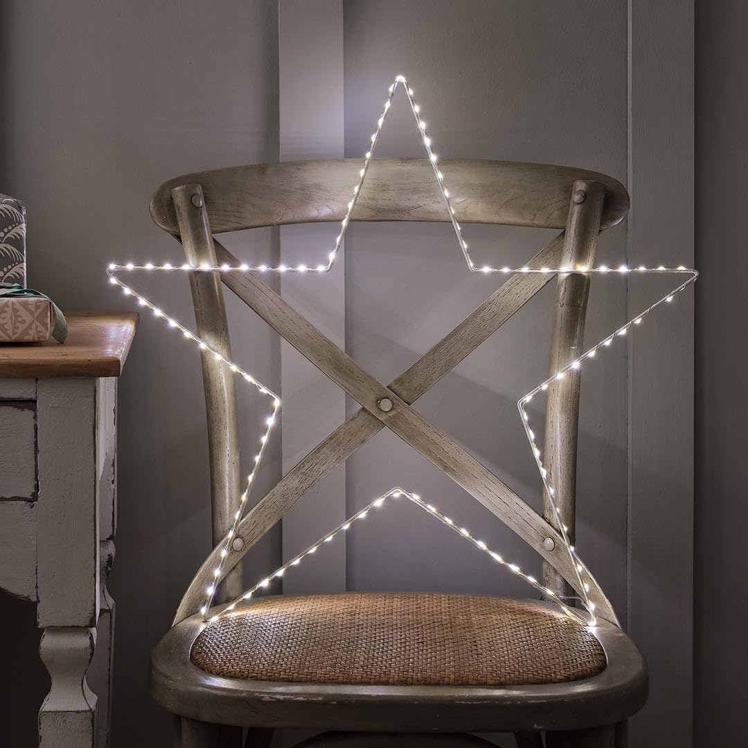Étoile de Noël lumineuse Osby 60cm bicolore LED à minuterie