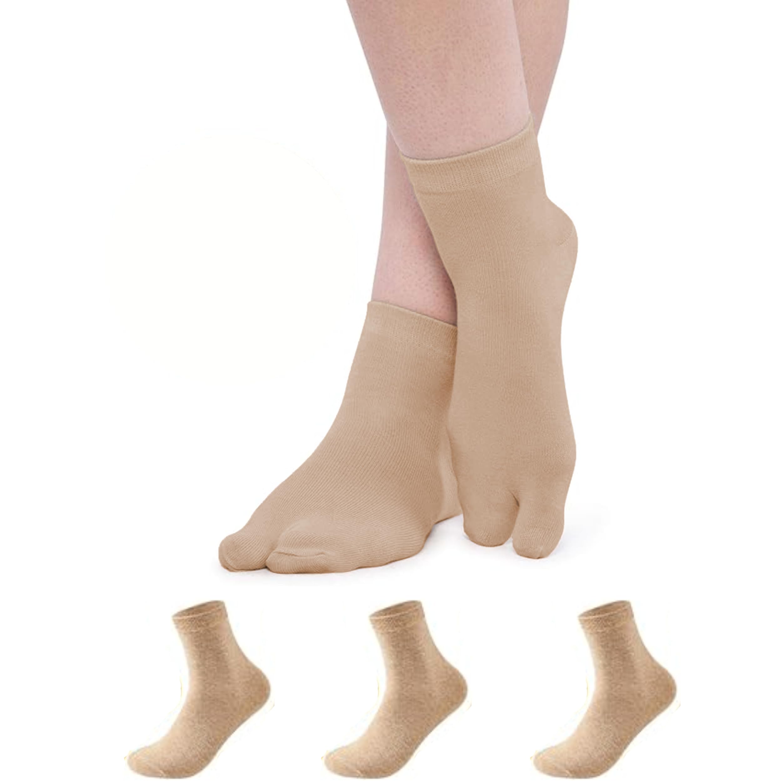 yuneek Women Ankle Length Thumb/Toe Cotton Socks Pack Of 3-picture-18