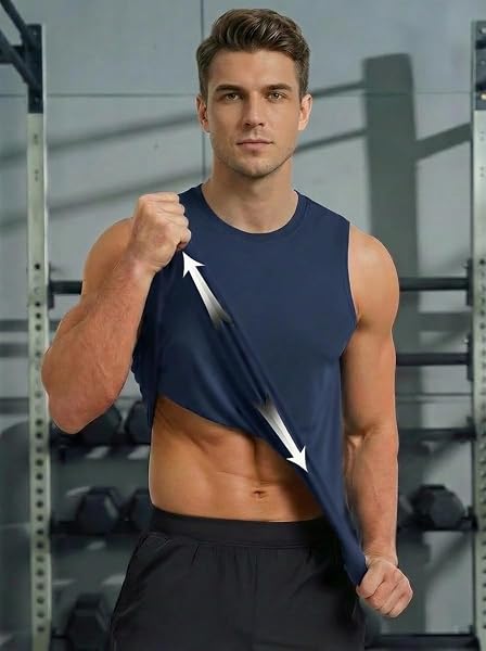 MAGCOMSEN Canotta Sportivo da Allenamento per Bodybuilding da Uomo Anti UV Palestra Asciugatura Rapida Senza Maniche - 3