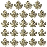 STMK Set of 24 Maple Leaf Thanksgiving Day Napkin Rings, Fall Napkin Rings Alloy Napkin Holder for Fall Thanksgiving Day Theme Party Autumn Table Decorations