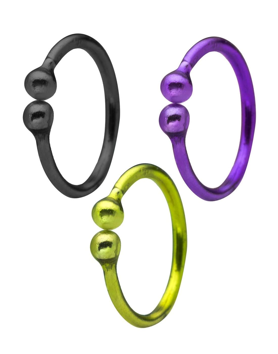 Buy Abhooshan Combo of 92.5 Sterling Silver and Enamel Clip On Nose Ring for Women and Girls