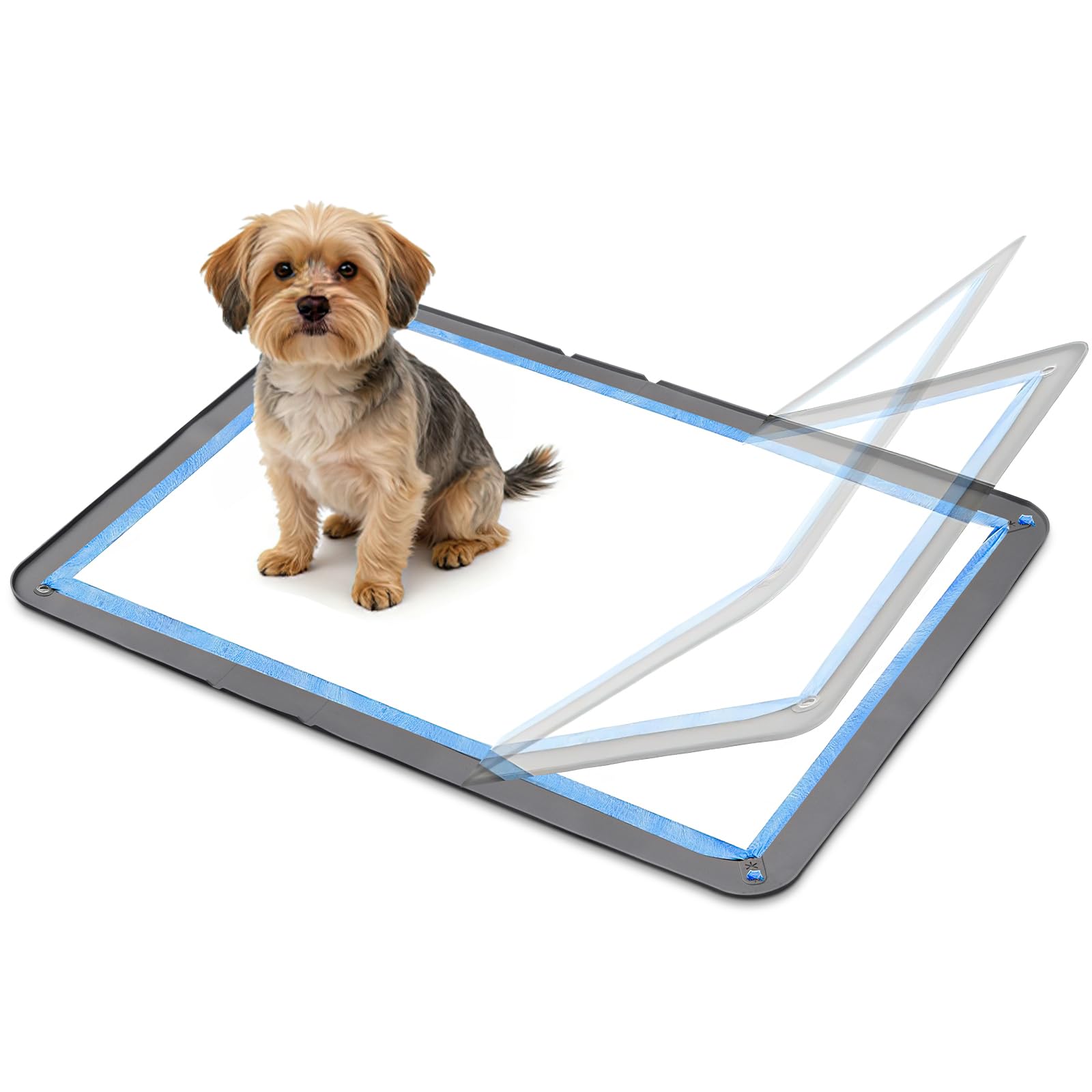 YFNVH Pee Pad Holder 90 x 65 cm, Non-Slip Silicone Puppy Training Pad Tray, Leak-Proof High-Edge Mat for Floor Protection, Dog and Cat Potty Training
