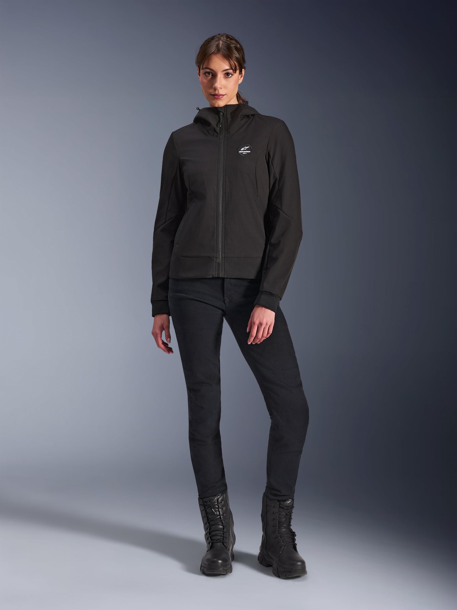 Alpinestars Stella Radium Tech Sweat à capuche moto pour femmes, noir, XL | Étanche