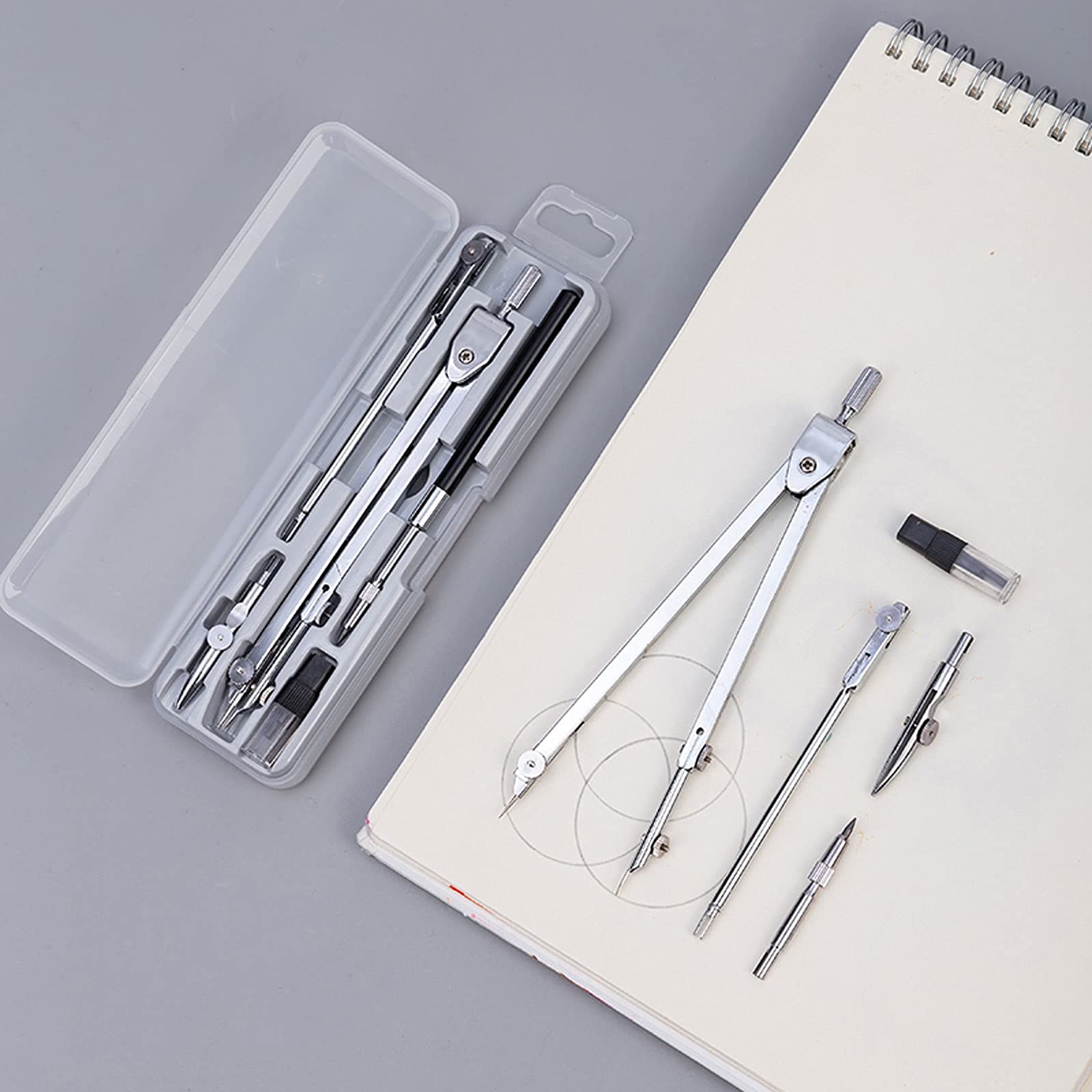 Kit di Matematica e Geometria Set di Compasso da Disegno Professionale Set di Compasso per Strumenti Ingegneria Disegno Professionale Set di Disegno Kit di Geometria(C)
