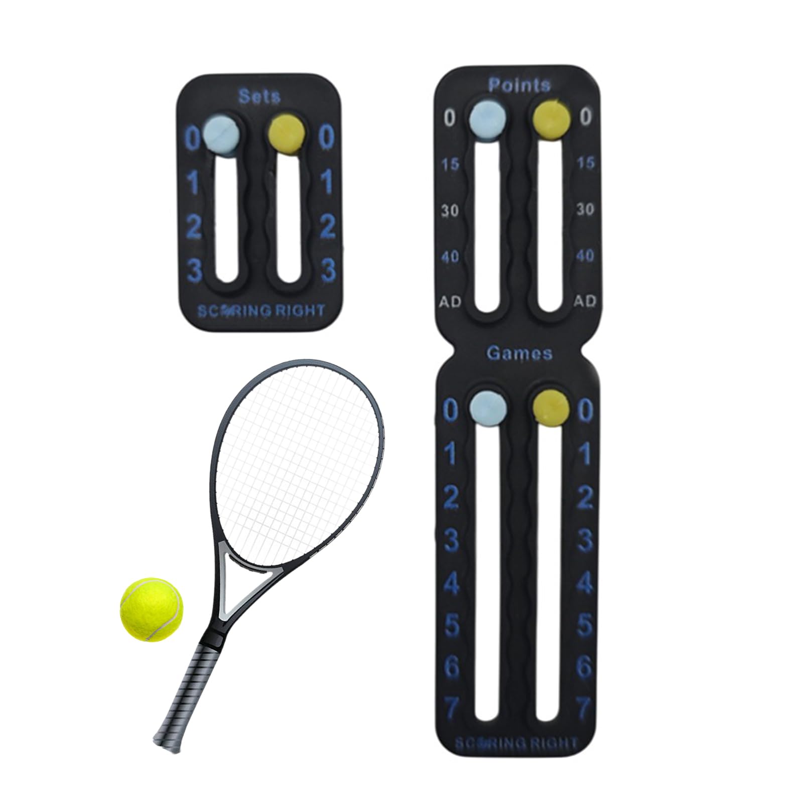 UEKPDM Portable Tennis Racquet and Paddle Scorekeeper – Easily Mounted Score Board to Keep Score of Points, Games, and Sets - ITF Conforming and Lightweight - Weighs 1.9g