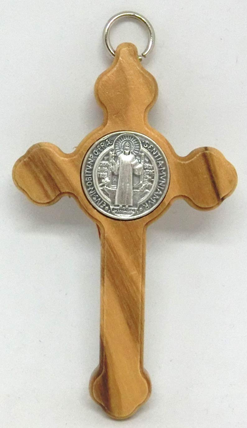 Croix de Saint Benoît en bois d'olivier GTBITALY 10.030.91 Taille 8 cm Décoration salon