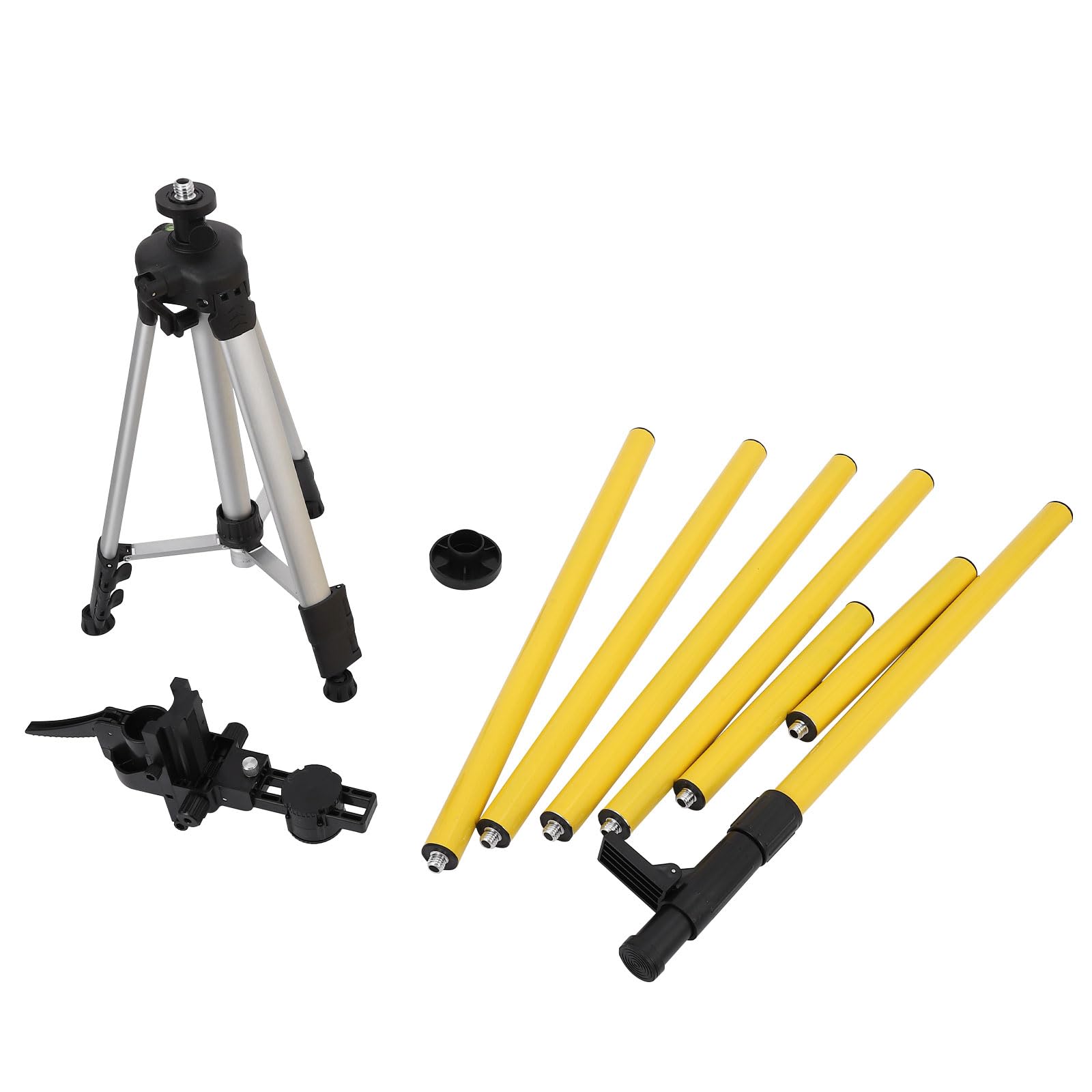 Garvee Kit professionnel pour niveau laser – Perche télescopique avec trépied, hauteur réglable jusqu'à 4,2 m, adaptateurs filetés 1/4"-20 & 5/8"-11, compatible niveaux rotatifs et à lignes