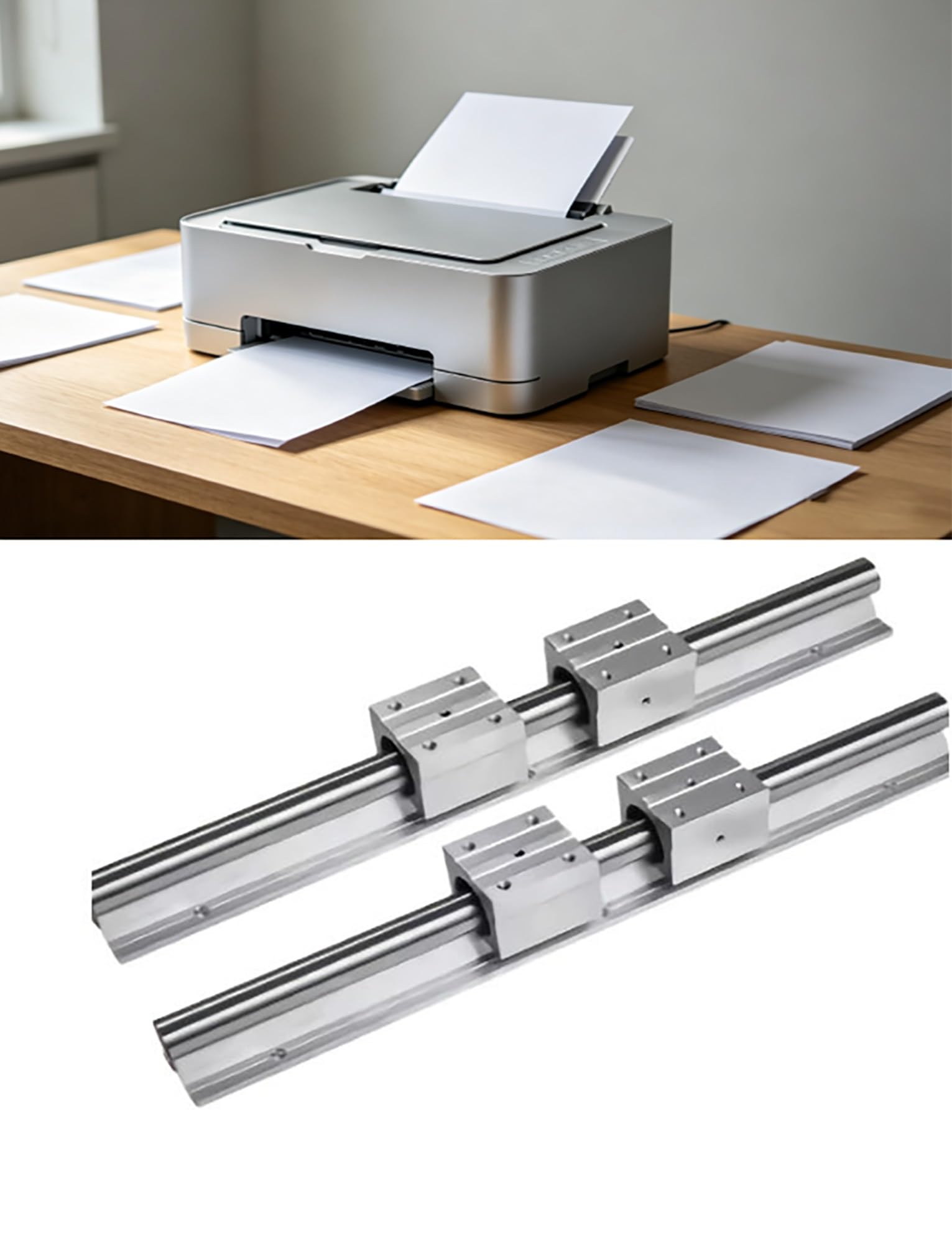 Linearführungsschienen-Set, Aluminiumhalterung mit Gleitblöcken, SBR16, 2000 mm, Präzision für reibungslose Bewegung, ideal für Maschinen mit den 12/16/20/25/30 Optionen