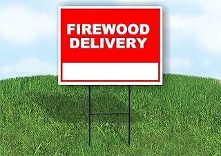 Firewood Delivery Write On Me Red 18x24 in Single Sided Yard Road Sign w/Stand