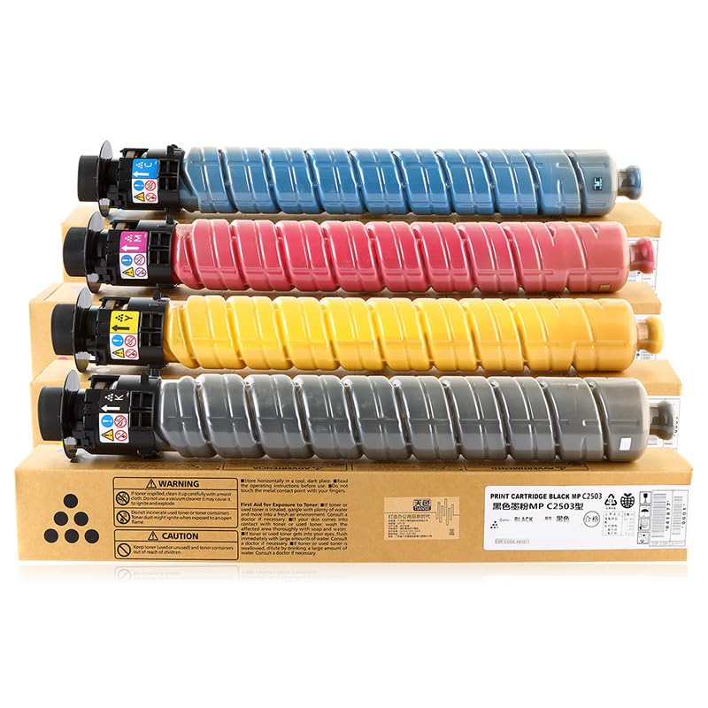 Toner MPC4502 compatible avec Ricoh Aficio MP C4502 et MP5502A - Pack de 4 couleurs avec puce