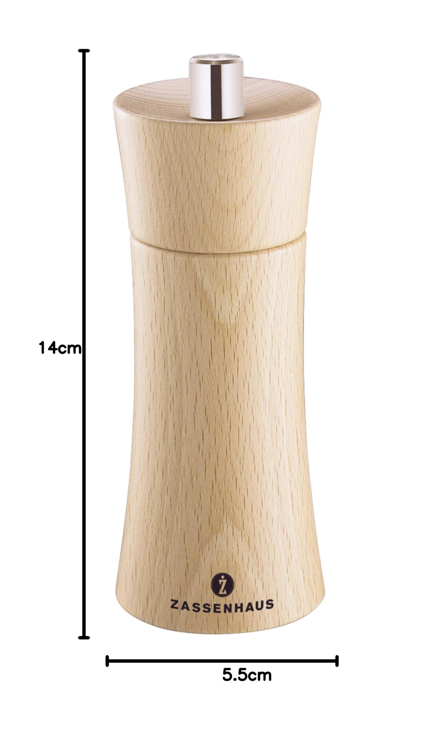 Zassenhaus 21097 - Macinasale "Frankfurt", 14 cm, colore naturale