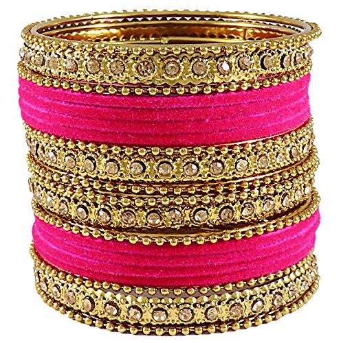 Image of NMII Get your traditions Valentine Gift for Girls & Women Silk Thread Bangle Set With Zircon For Womne & Girls