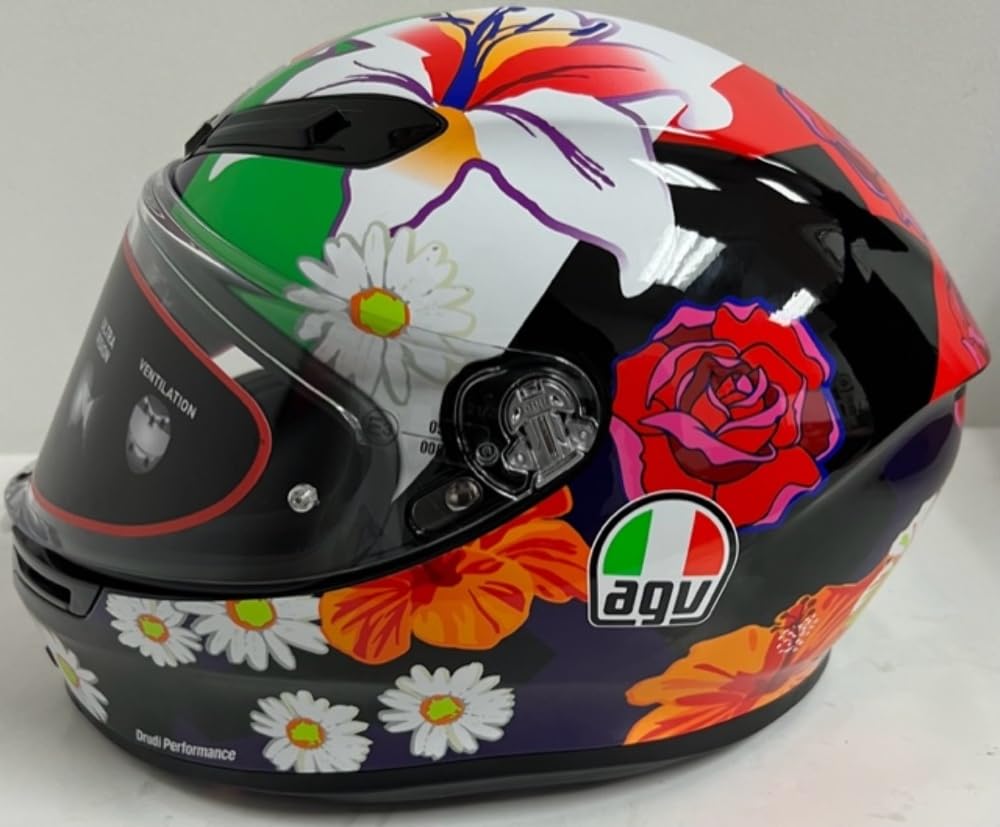 agv flower helmet Agv K6 Morbidelli 21 Motorcycle Helmet Floral Black Md Lg