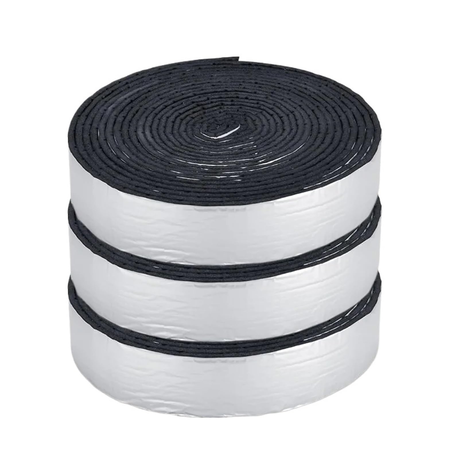 Luoaxinn 30M (3Rolls) Self Adhesive Aluminium Foam Antifreeze Pipe Insulation Tape Roll Aluminum Foil Rubber Foam Self Adhesive Wrap For Outdoor Winter Waterpipe Freeze Protection