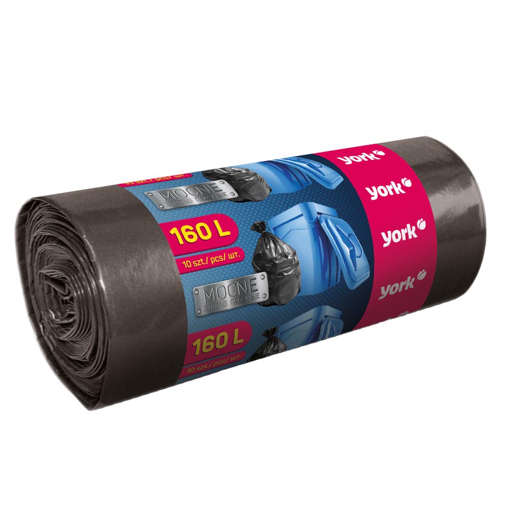 York YWORMOC160L mocne worki na śmieci, 160 l, 10 szt