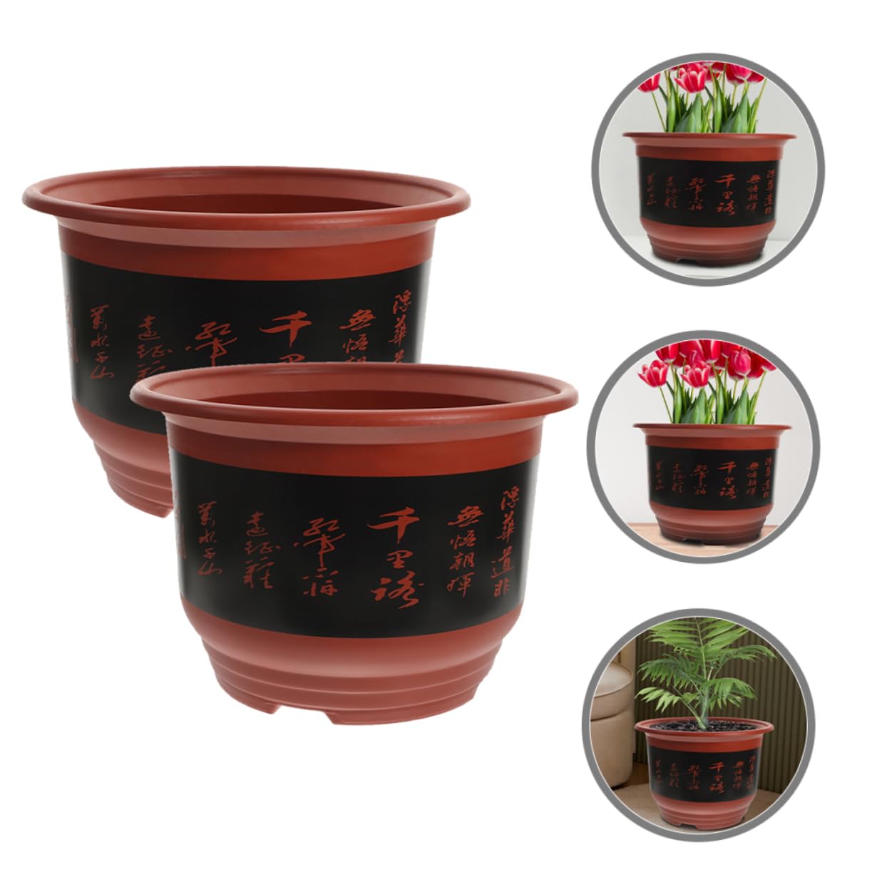 2pièces Pots à Orchidées Plastique Jardinière pour Plantes Succulentes Et Cactus Drainage Couleur Brique pour Intérieur Et Extérieur
