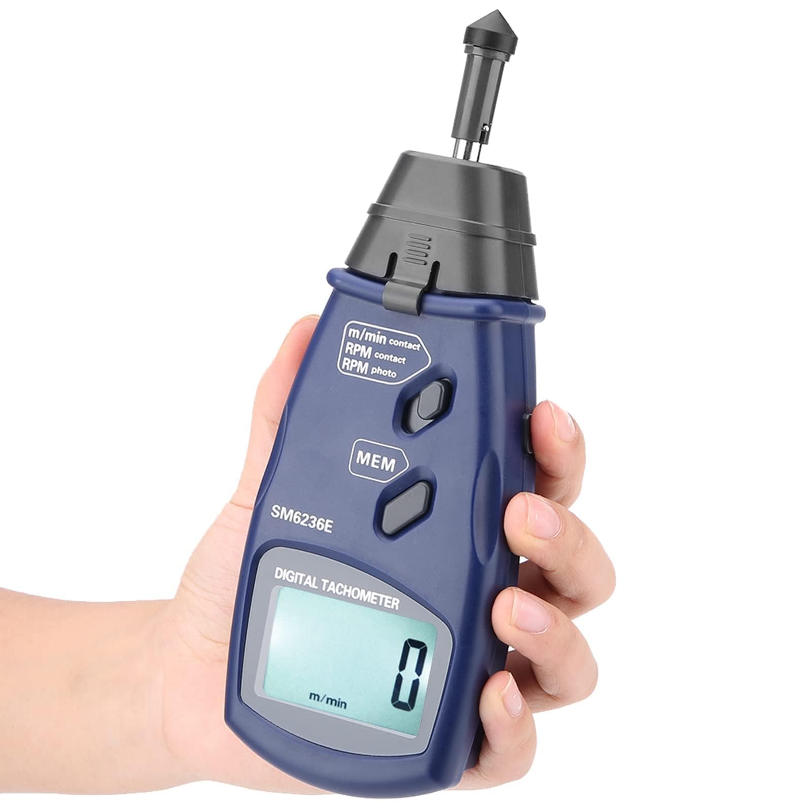 Tacómetro Digital DT6236E Tacómetro Fotográfico de Contacto/sin Contacto Tacómetro Láser de 5 Dígitos de 18 Mm RPM Tacómetro LCD Medidor de Rotación Medidor Probador Tacómetro Láser Fotográfico Digita