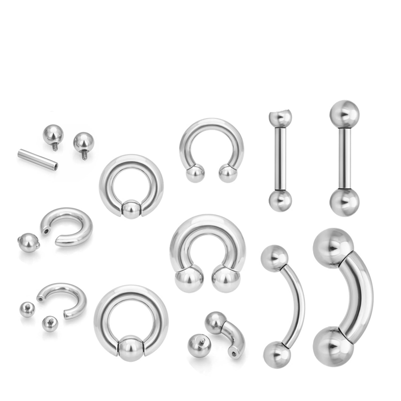 6G 8G 10G Duży Rozmiar Kolczyka Do Nosa F136 Tytan 3-10mm Duże Ucho Przegroda Tragus Chrząstka Helix Okrągły Kolczyk Piercing Biżuteria Do Ciała(10.0x16x12x12mm)