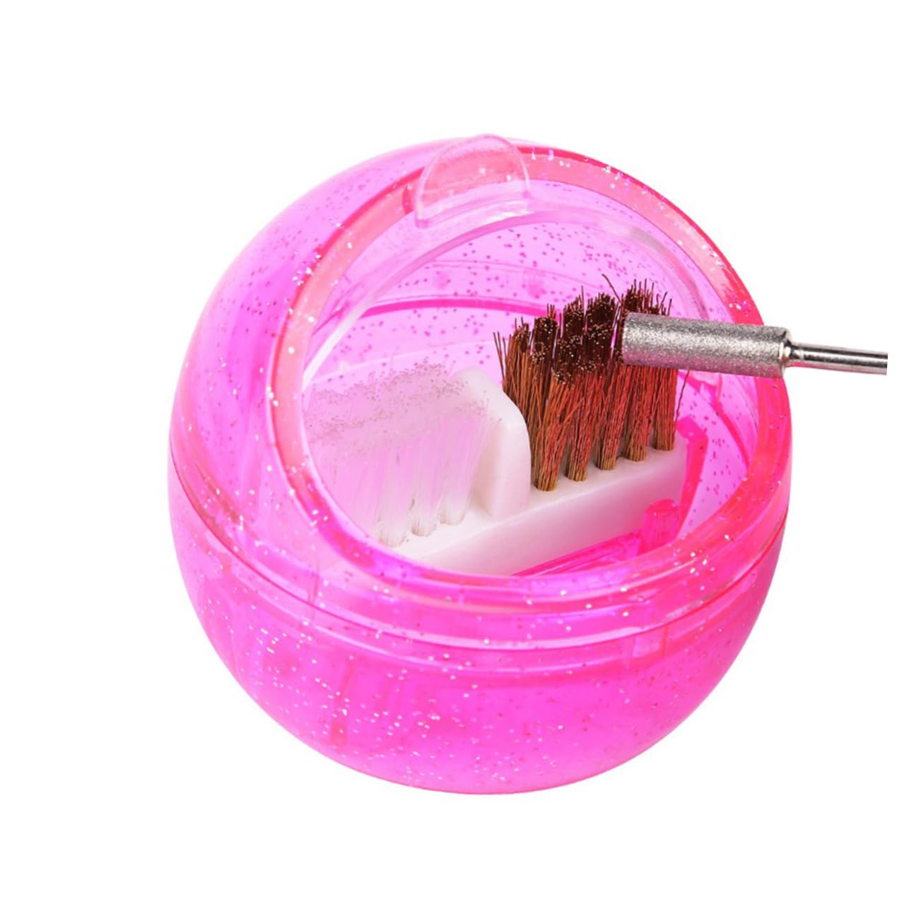 FRCOLOR 3piezas Máquina De Limpieza Portátil Para Brocas De Manicura Cepillo De Limpieza Caja De De Uñas Equipo De Manicura