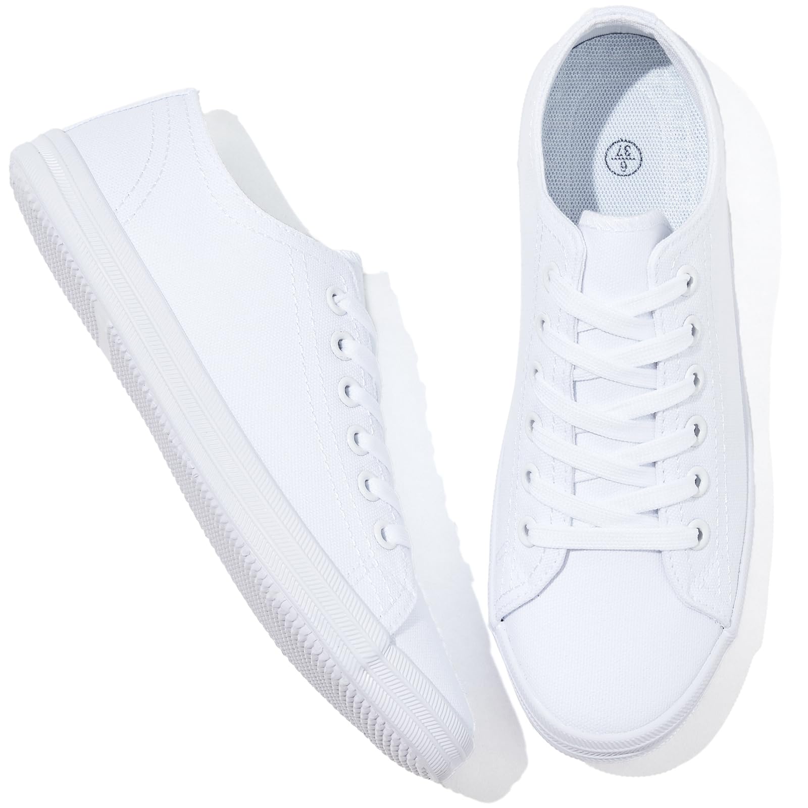 Black Sneakers Women LUCKYTOWO Unisex Canvas Shoes,Low Top And