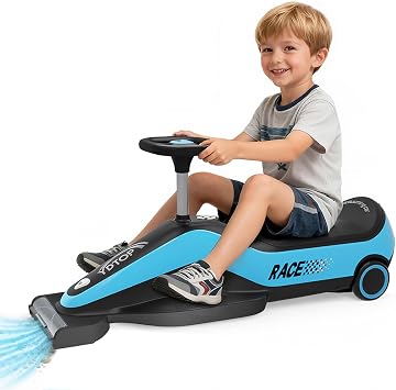 Kids Ride On Car with Cleaning Function, 12V Electric Go Kart with Detachable Vacuum Head, 2 Adjustable Speeds, Built-in Music, Kids Ride On Toys Ages 3+ Indoor & Outdoor, Blue
