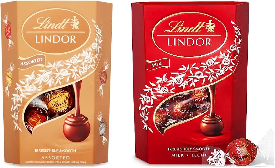 Lindor Variety Pack Smooth Assorted & Milk Truffles Chocolate 337g