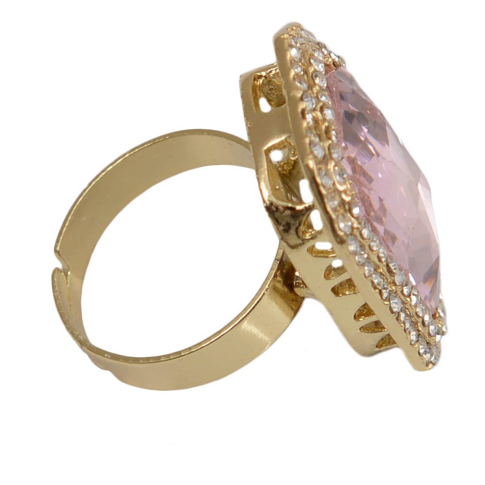 Adjustable Rose Gold Ring with Swarovski Crystal