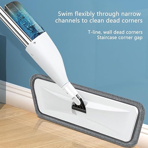 Miniatura 6 de Trapeador de pulverización para limpieza de suelos de microfibra húmeda y seca, mopa de piso de madera dura con 4 almohadillas lavables y 1