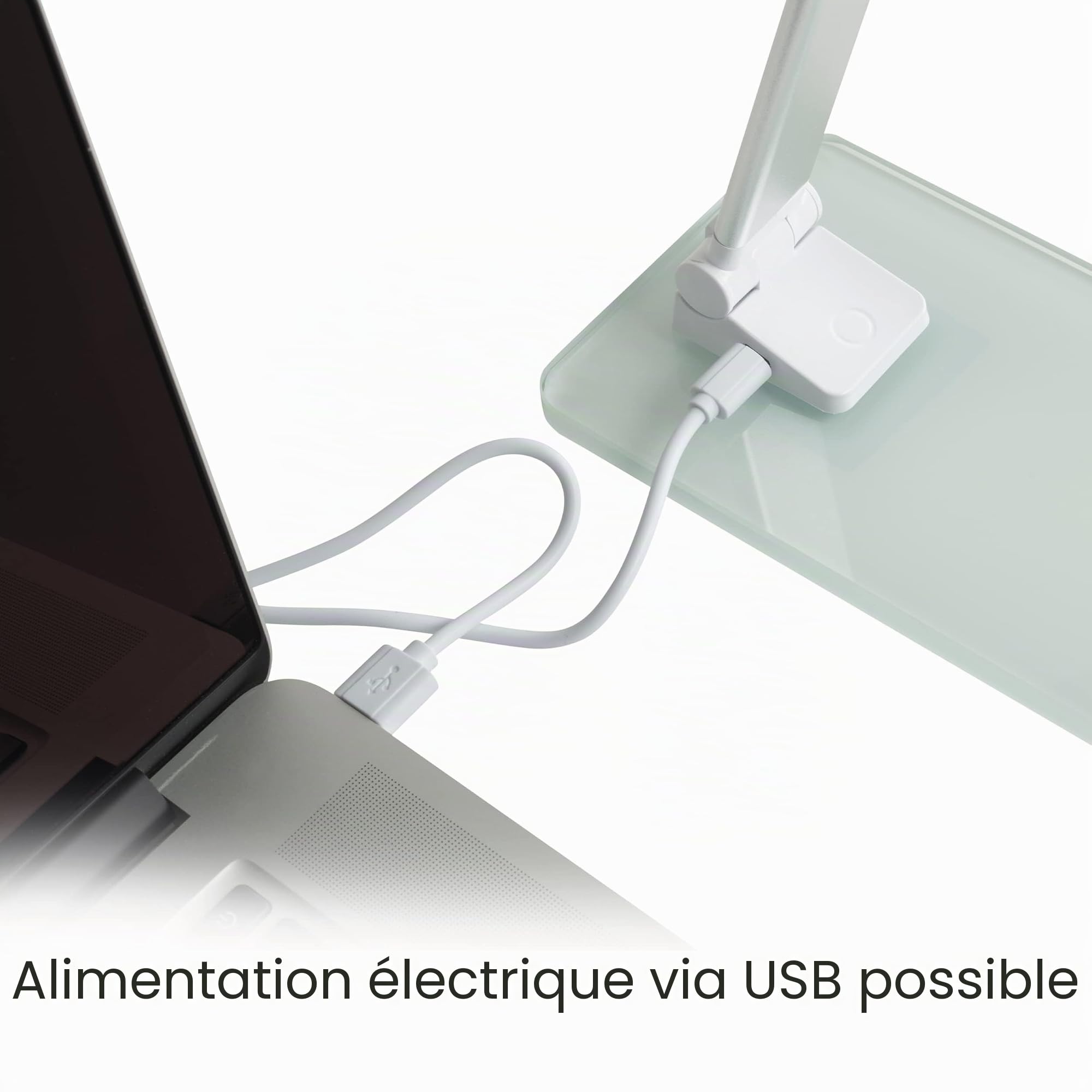 Unilux 400124478 Lampe de Bureau, 5.5 W, Blanc/Gris Métal, 35 x 30 x 11cm