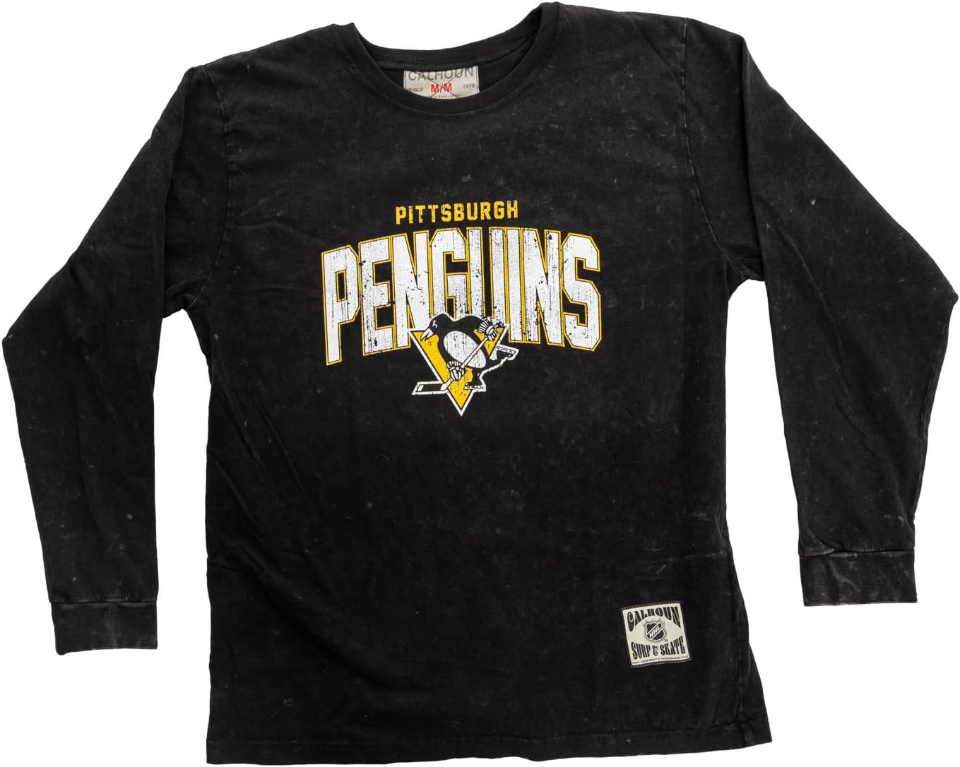 Calhoun NHL Surf & Skate Mens Acid Wash Long Sleeve Cotton Shirt