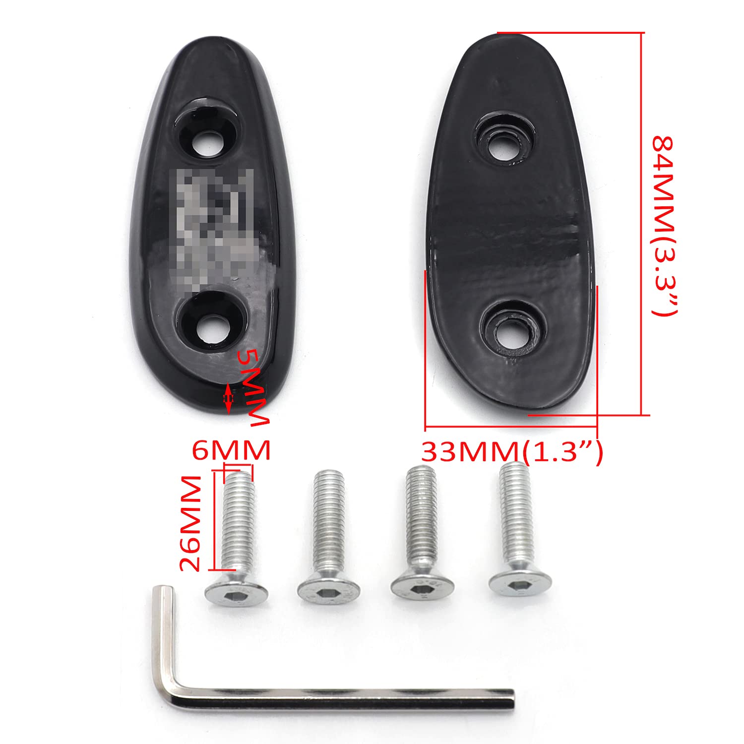 HONGK- Mirror Block Off Base Plates Compatible with Suzuk Gsxr 600 750 1000 Gsx-R 2001-2004 Black [B01BW4N0OA]