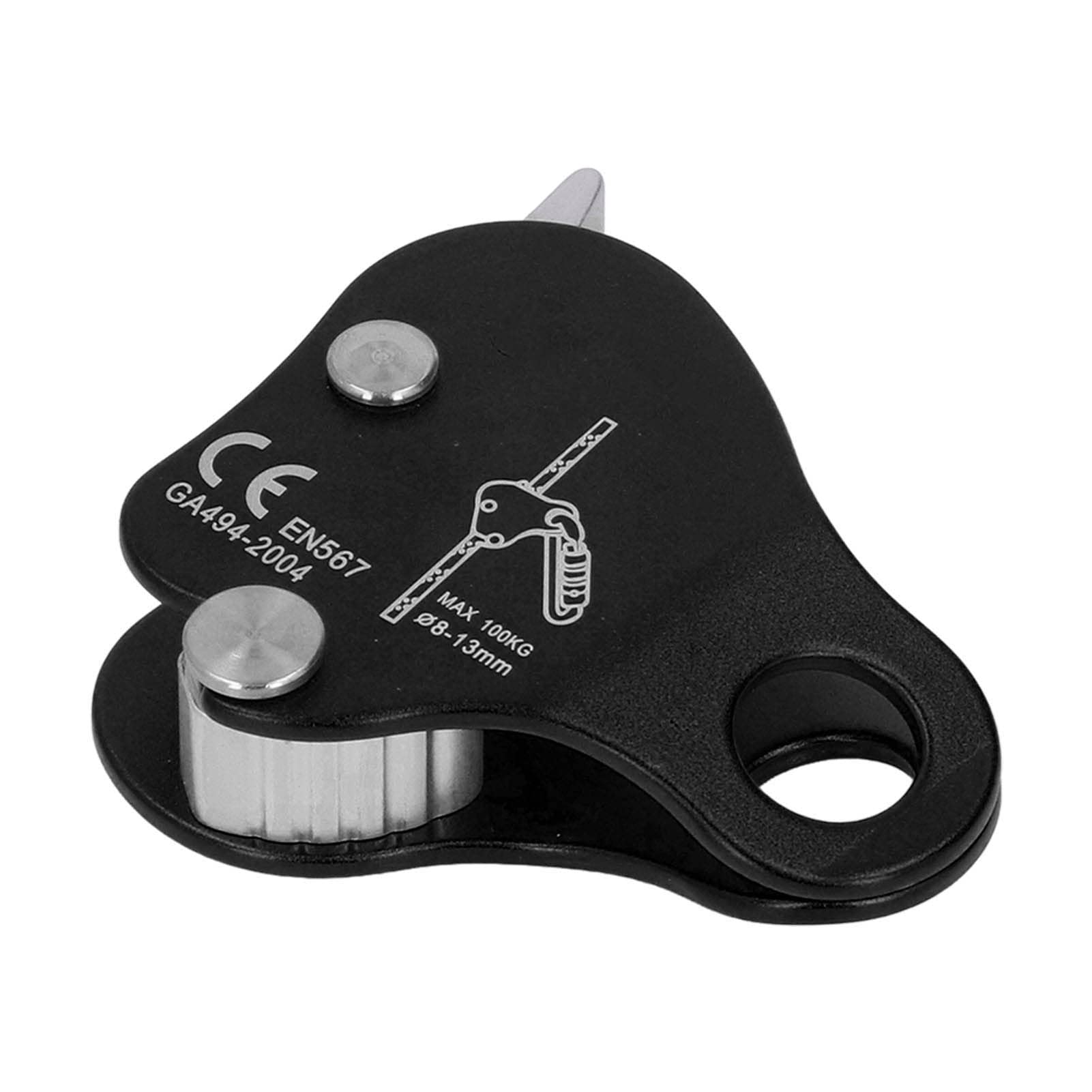 ZAWELIYO Self locking Stopper, Aluminum Alloy Climbing Rope Grab, Suitable for Outdoor Mountaineering, 8-13mm Rope (Black)