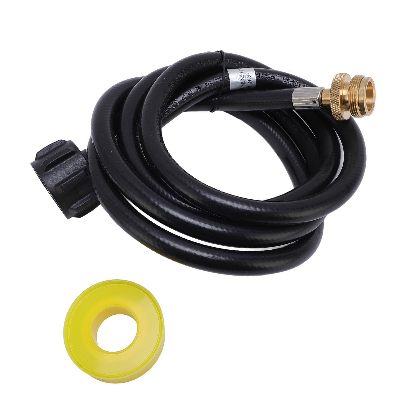 ViaGasaFamido Gas Extension Hose, High Pressure QCC1 to CGA600 Adapter Connects 1lb Appliances to 20lb Tanks for BBQ Grills RV Nylon Brass 4FT 1 Pack