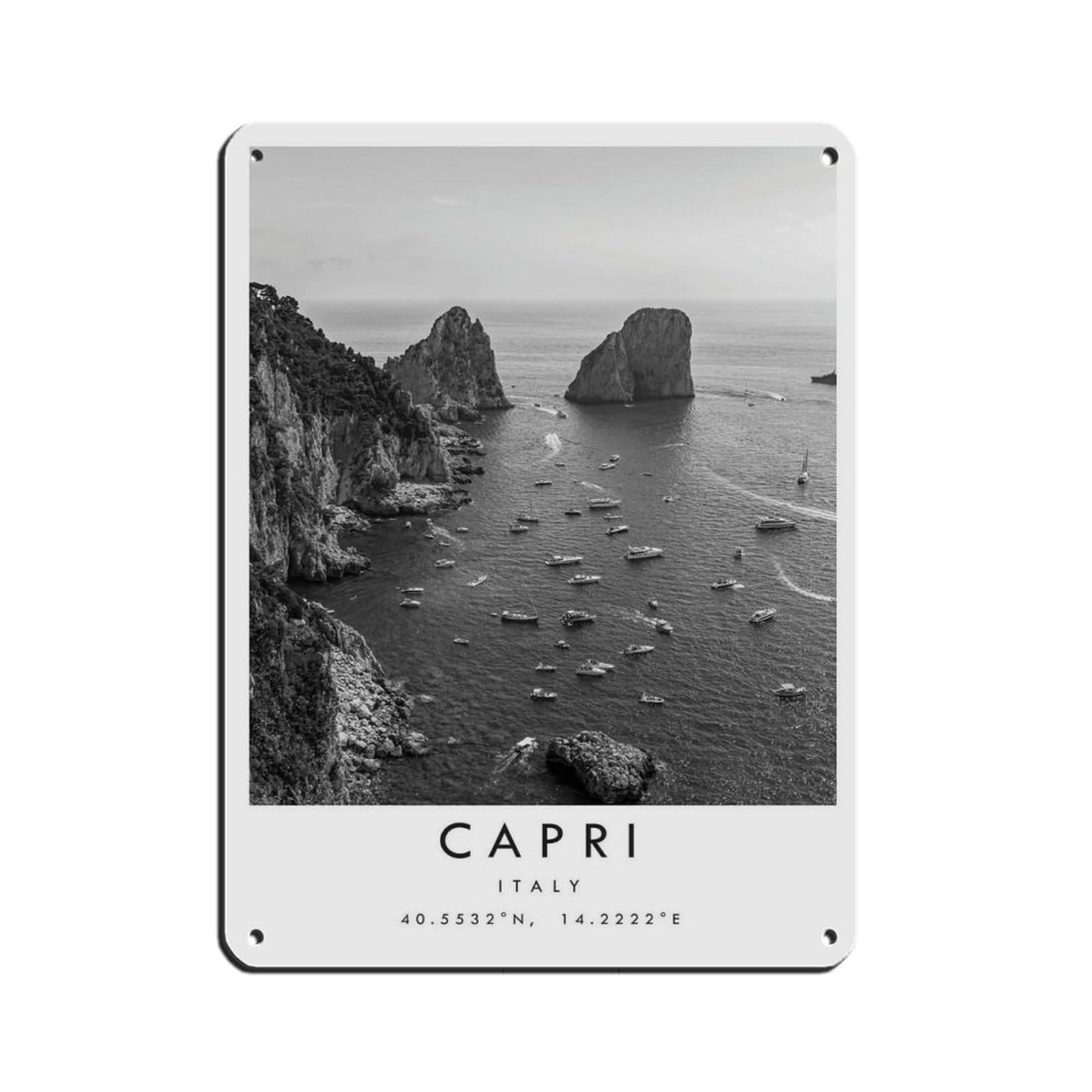 Capri Travel, Italy Poster Poster Tin Sign Vintage Metal Pub Club Cafe Bar Home Wall Art Decoration Poster Retro 12x16inch(30x40cm)