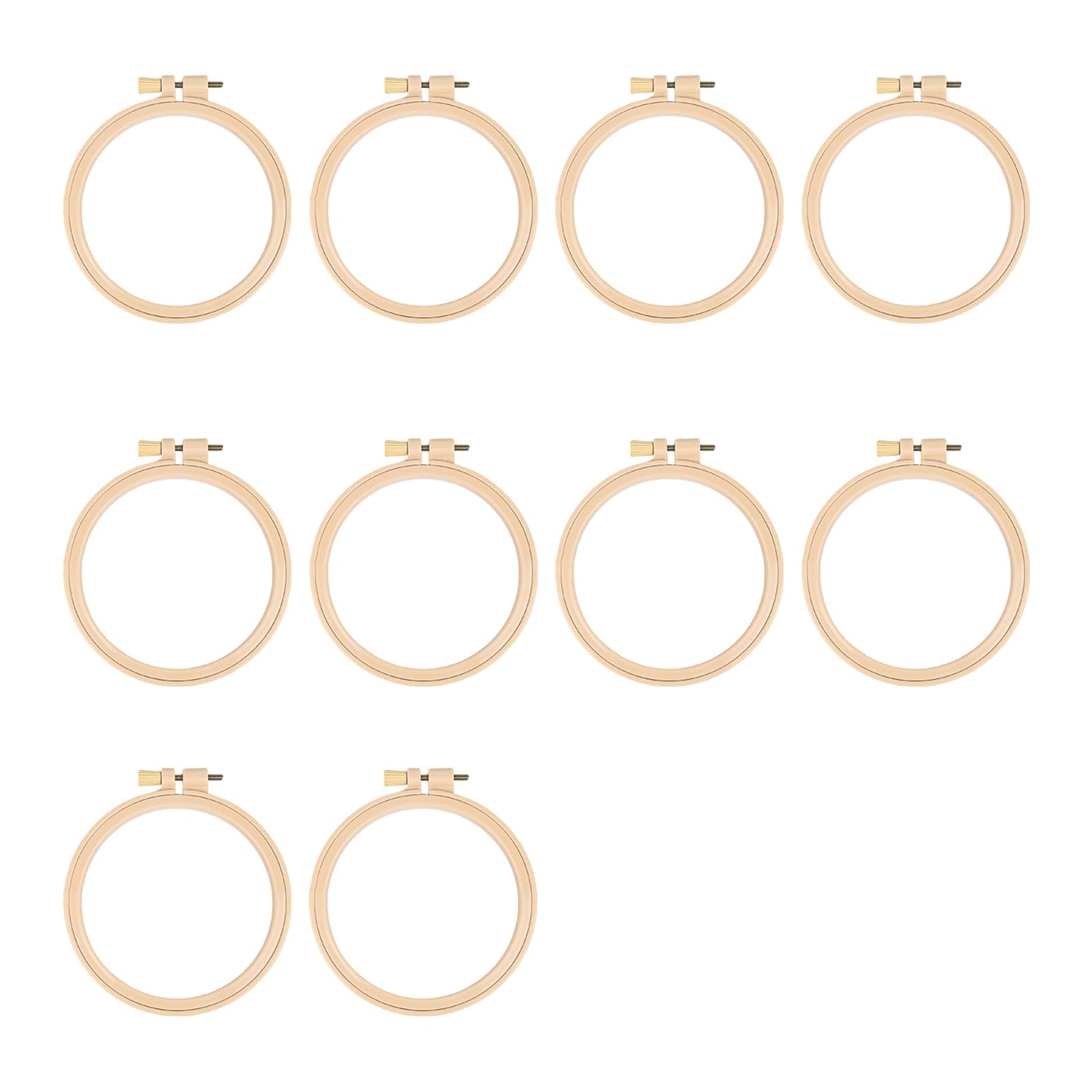 Kalttoy 10Pcs Round Embroidery Hoops Adjustable Stitching Frame Embroidery Craft Tool Needlecraft Project Craft Tool