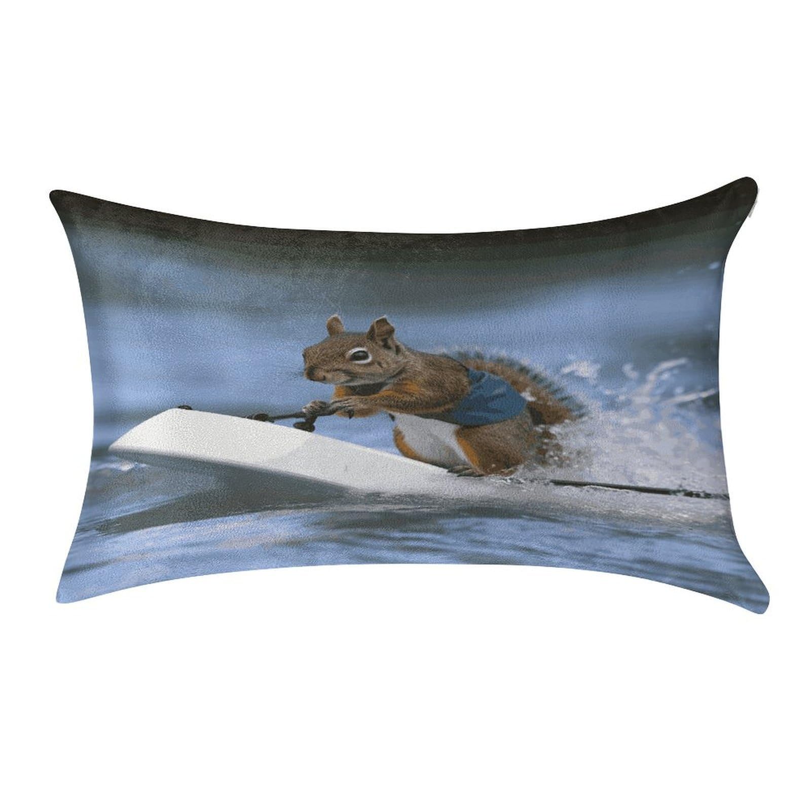 MUSM Water Skiing Squirrel Pillow Case 12"X20" Luxury Velvet Throw Pillow Cover Fade Resistant Cozy Soft Pillowcases Pillow Protector Pillow Shams Lumbar Pillow Shells for Home&Gifts