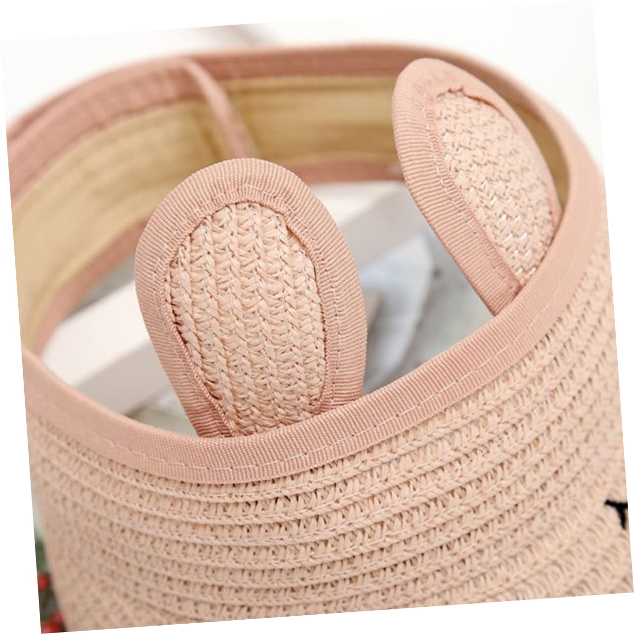BESPORTBLE Sombrero De Copa Vacío Sombrero De Sol Sombrero De Sol para Pequeños Visera Sombreros De Playa Sombrero De Quitasol Plegable Papiro Rosa
