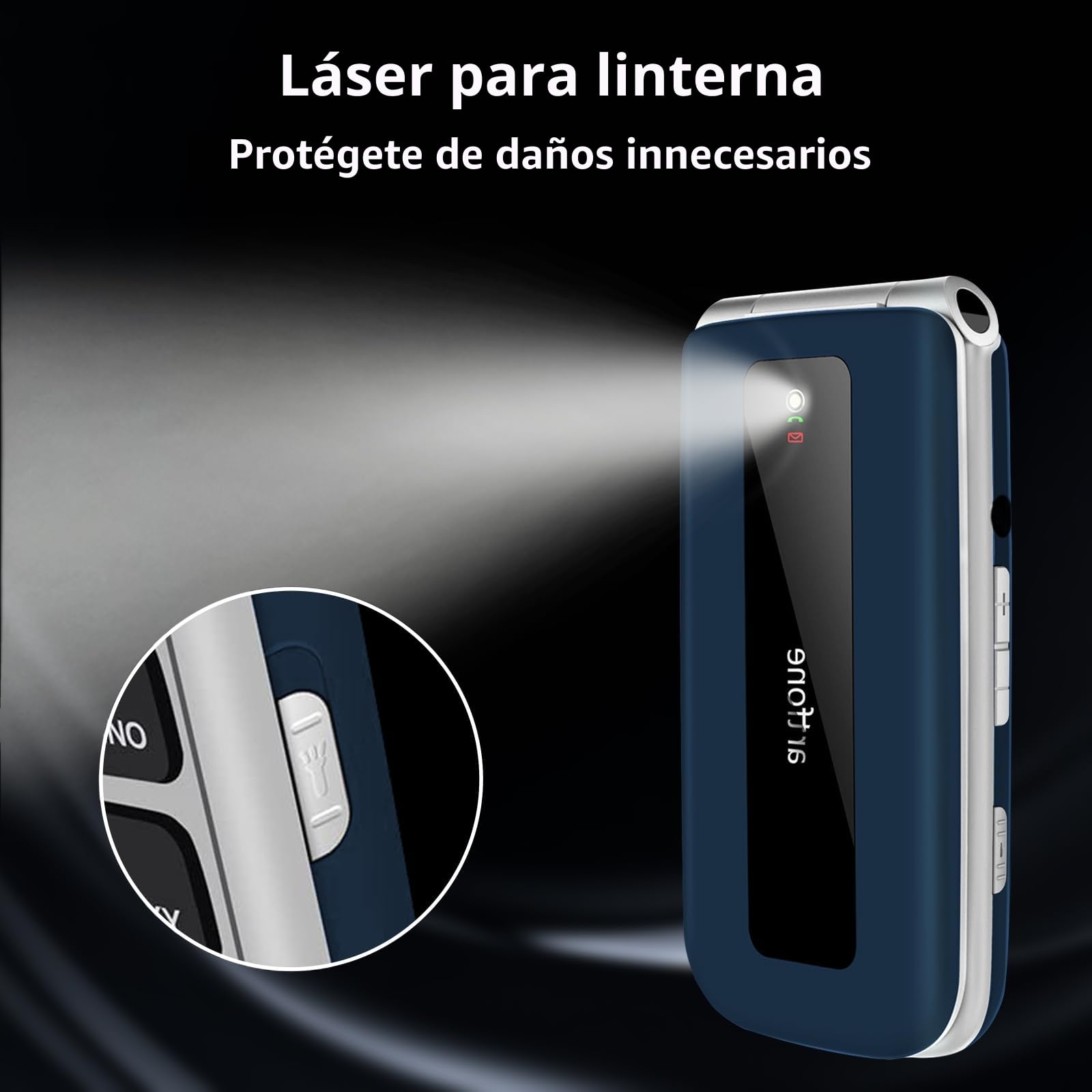 artfone F20 Azul - 2G gsm Teléfono móvil de Tapa para Mayores丨Botones y Teclas Grandes丨Pantalla 2,4" 丨Llamada Rápida丨Movil para Mayores丨Botón SOS丨Bateria 1300mAh丨Doble SIM丨USB-C丨Volumen Alto丨Bluetooth