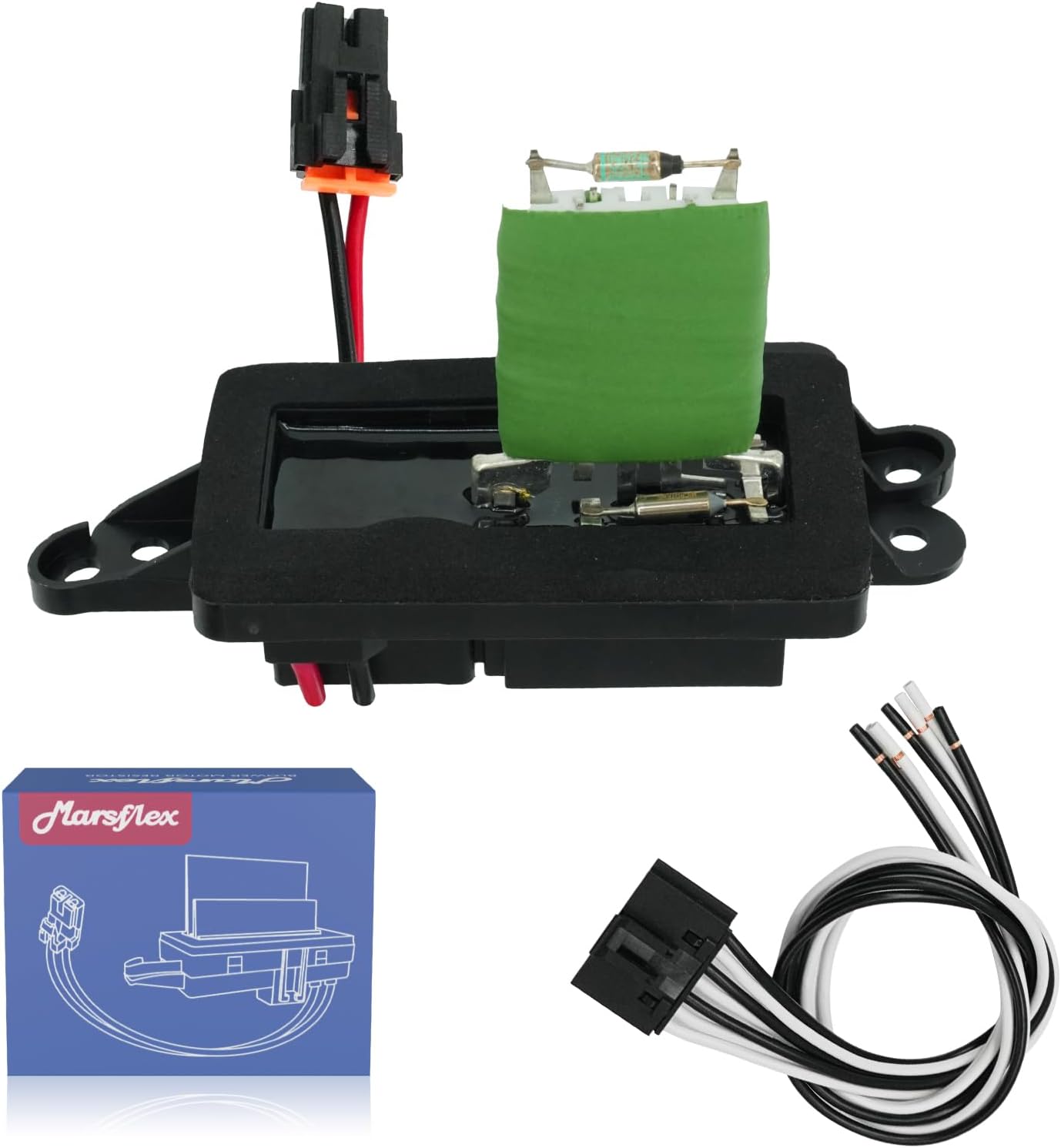Marsflex Blower Motor Resistor 89019088 2003 2004 2005 2006 for Chevrolet Chevy Avalanche Silverado 1500 2500 Suburban Tahoe, for GMC Sierra Yukon, Blower Resistor 1581086 with Manual AC Control