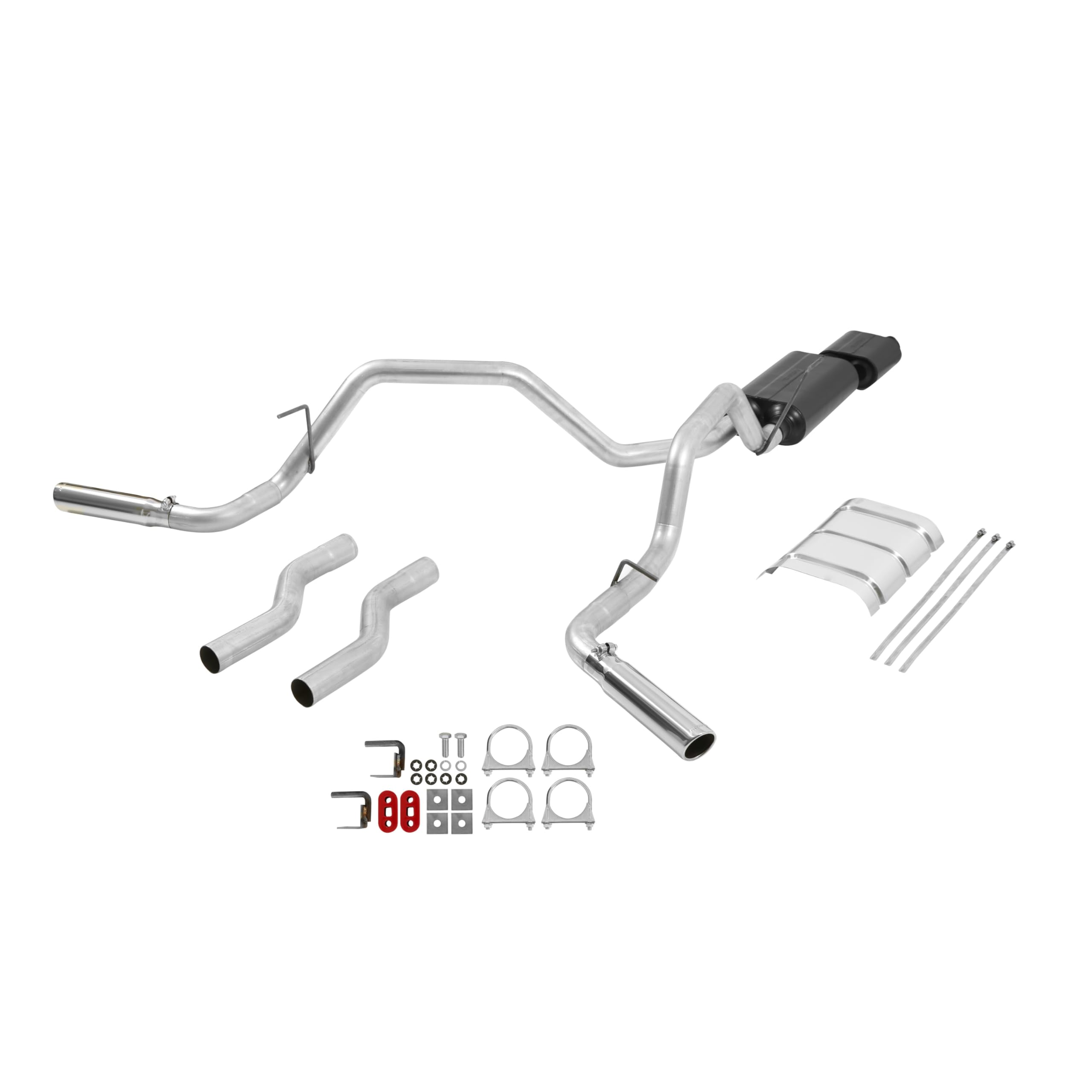 Flowmaster 17425 American Thunder Cat-Back Exhaust Kit Dual 2.5 Inch Tailpipes Aluminized Steel 3 Inch Polished Stainless Steel Tips Compatible with 2000-2006 Toyota Tundra 4.7L 2/4WD All Wheelbases