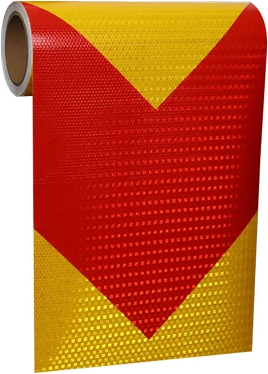 Taśma ostrzegawcza odblaskowa, Taśma odblaskowa ostrzegawcza samoprzylepna 30 cm x 10 m wielokolorowa(Red Yellow)