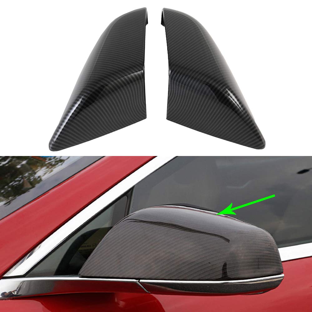 Side Mirror Cover for Tesla Model S 2016-2020 Car Exterior Accessories ABS Plastic Imitation Carbon Fiber Outside Mirrors Cap (Pack of 2)
