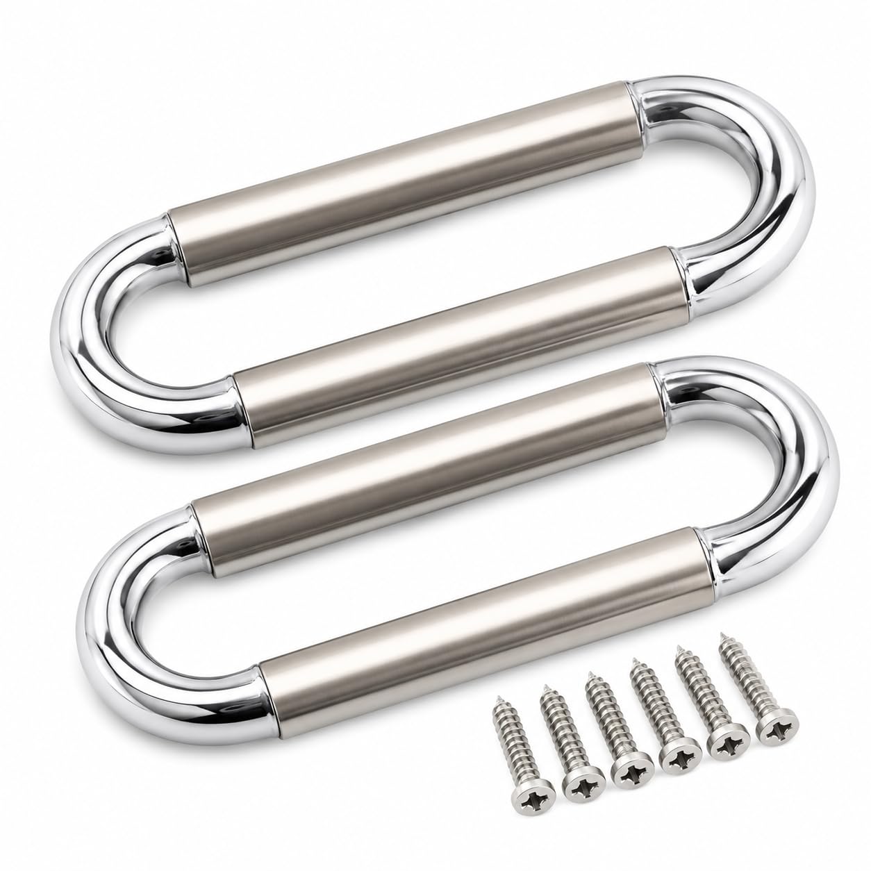 ADISON Kadi Handle Stainless Steel Silver Colour Pack of 2 Handles with Screws Heavy Duty Kadi Handle Pack of 2 | Silver-image-43