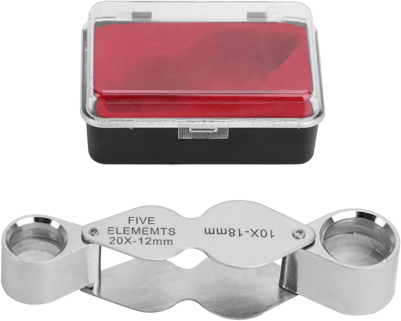 Jewelry Magnifying Glass 10X 20X Folding Jewelry Loupes Magnifier Eye Loupe Pocket